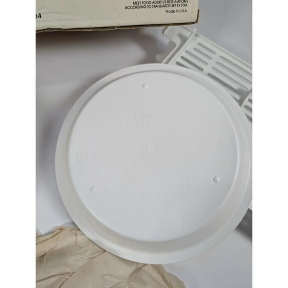Vintage Sears Microwave Oven Cookware 4 Piece Set Baking Ring Pie Plate Rack USA